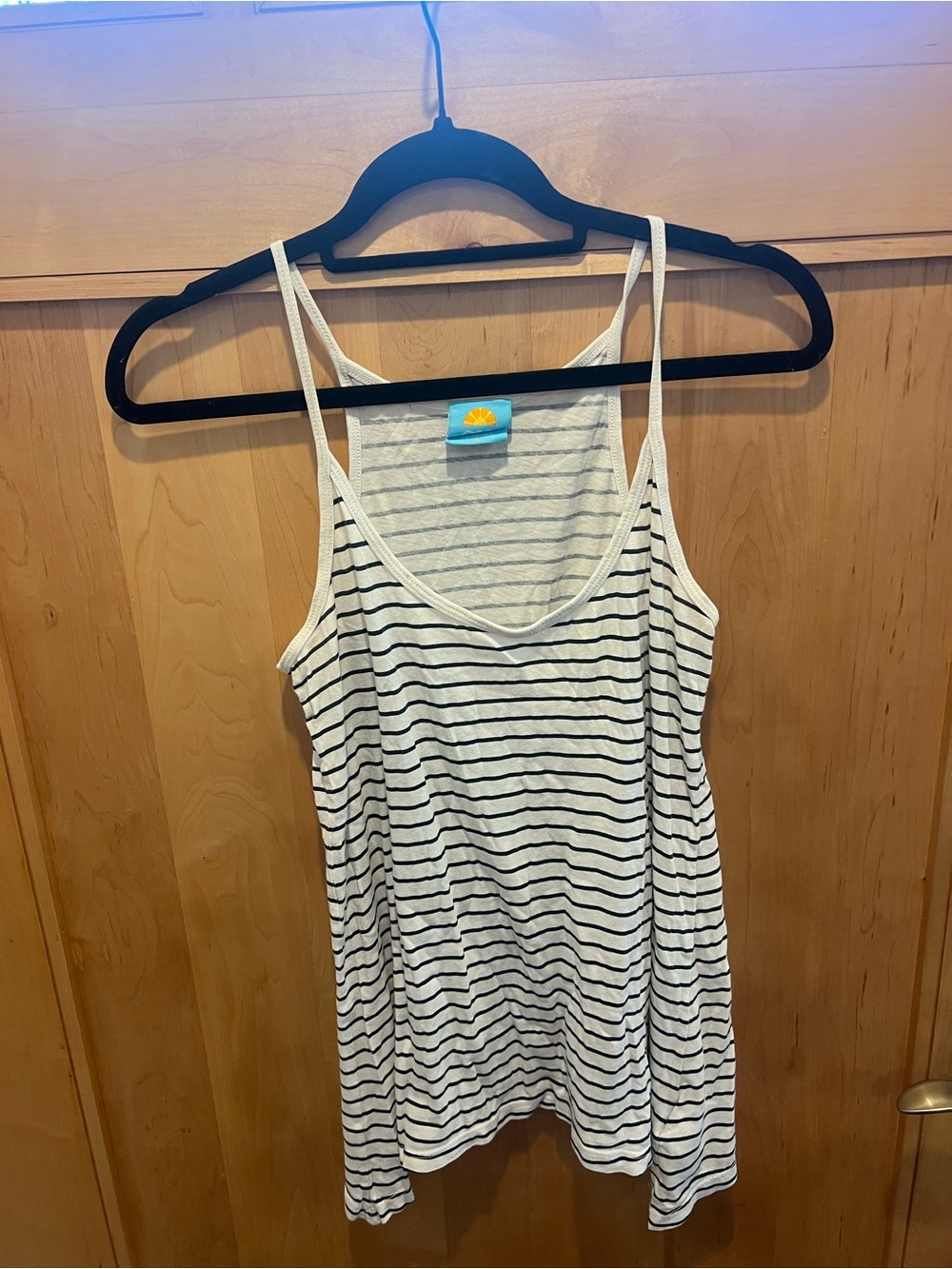 C&C California White Tank Top with Black Stripes